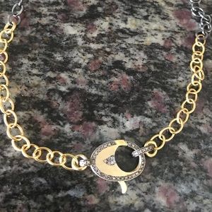 Diamond Sterling silver gold plated  lock necklace